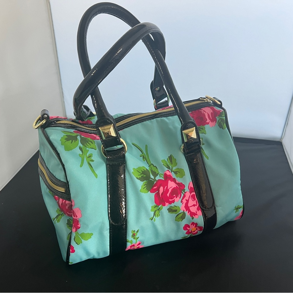 Betsy Johnson Handbag - Blue, Black And Floral - Picture 4 of 10